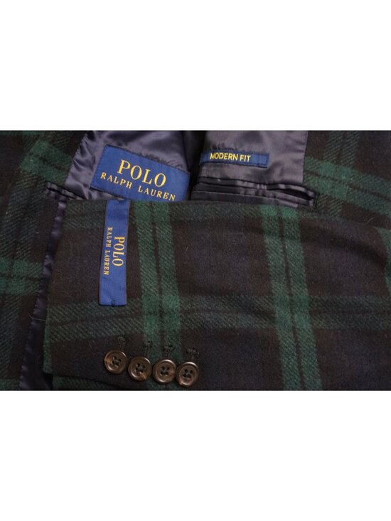 Polo Ralph Lauren Other - Polo Ralph Lauren Modern Fit Blackwatch Blue Green Plaid Wool Sport Coat 38R NEW